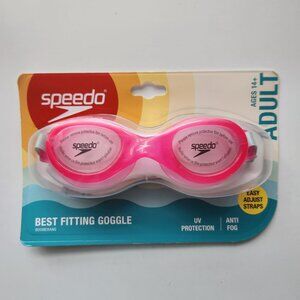 Speedo Adult Boomerang Goggles UV Protection Anti-Fog Easy Adjust Straps Pink Cl